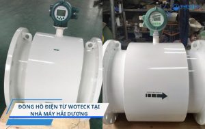 Mẫu đồng hồ điện từ Woteck kích cỡ DN400 được lắp đặt tại nhà máy Hải Dương