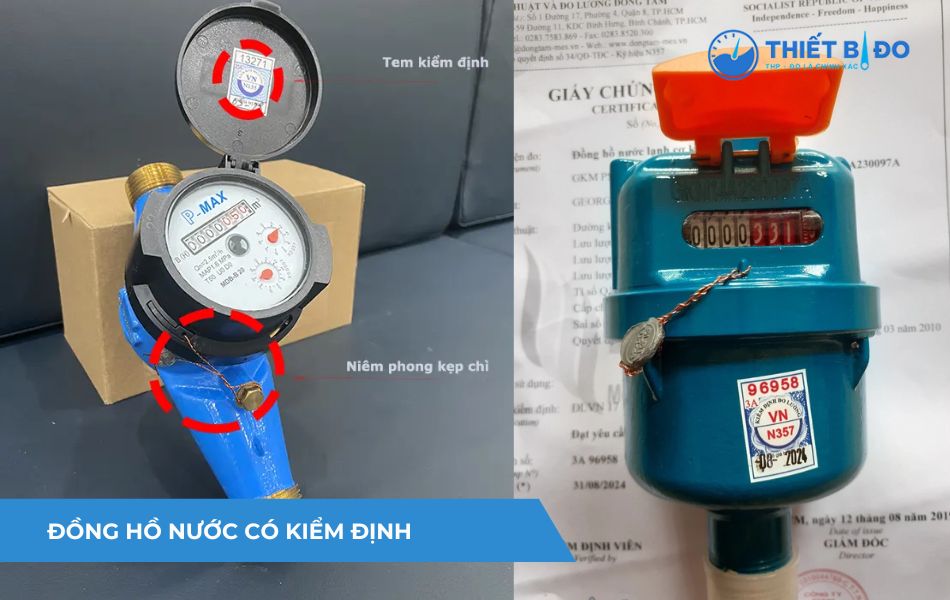 đồng hồ nước có kiểm định
