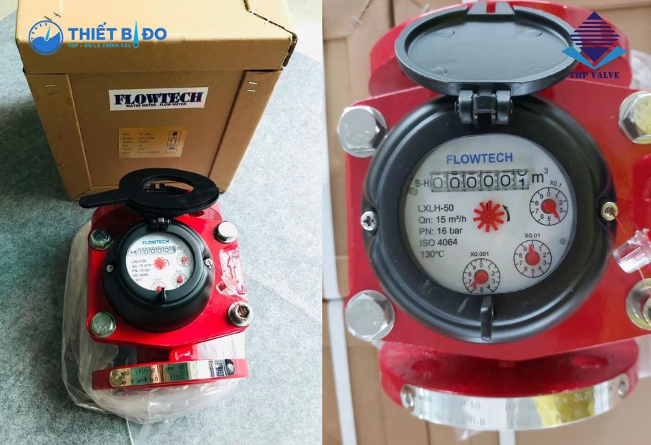 Đồng hồ đo nước nóng Flowtech DN50 chính hãng, sẵn hàng