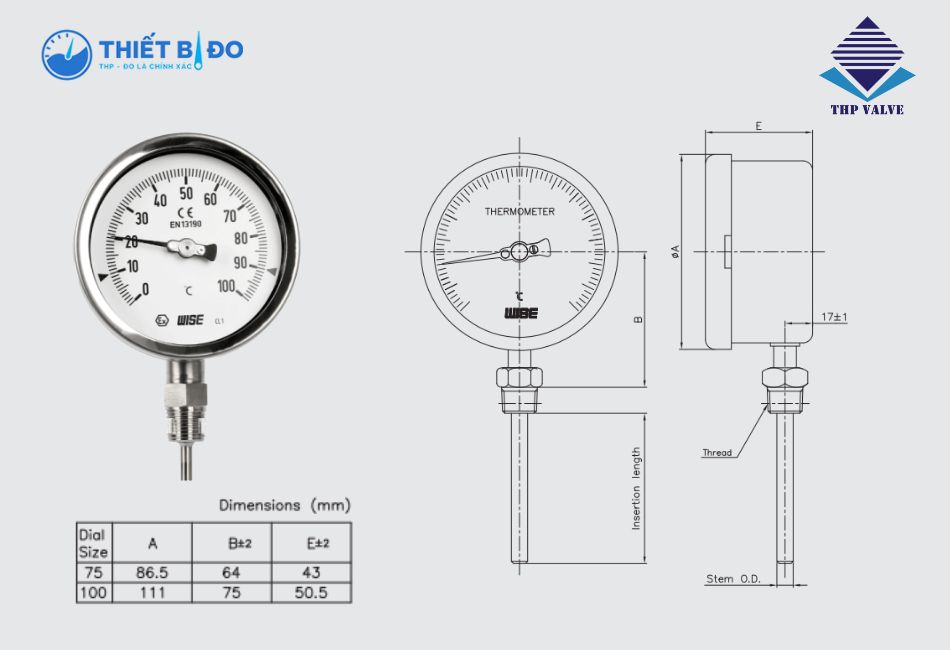 Đặc điểm đồng hồ nhiệt độ T120 Wise