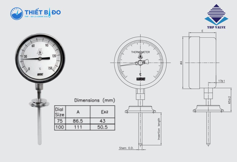 Đặc điểm cấu tạo và thông số đồng hồ nhiệt độ T123 Wise
