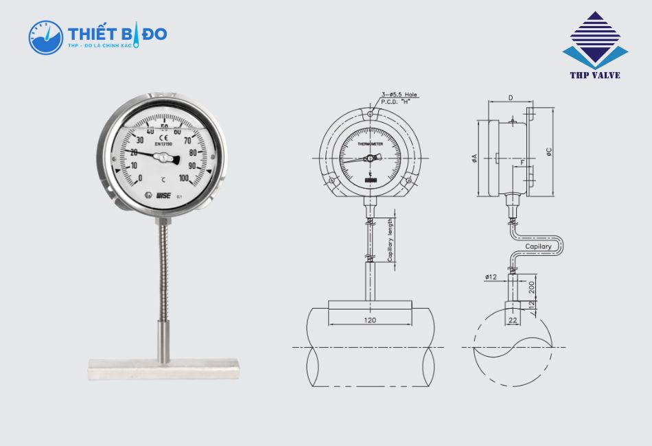 Đồng hồ nhiệt độ T213 Wise chính hãng
