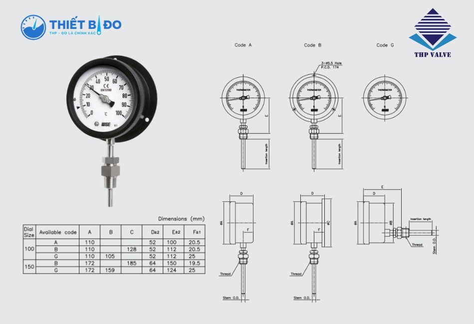 Đồng hồ nhiệt độ T222 Wise chính hãng