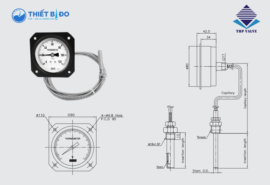 Đồng hồ nhiệt độ T263 Wise chính hãng