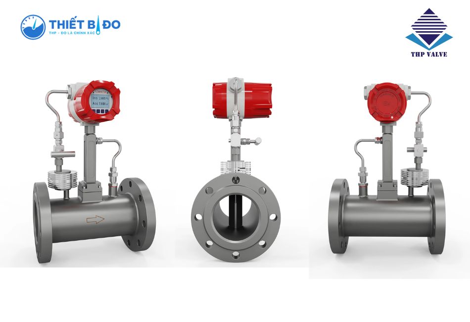 Model đồng hồ đo lưu lượng hơi Supmea DN65 mặt bích có bù áp suất và nhiệt độ