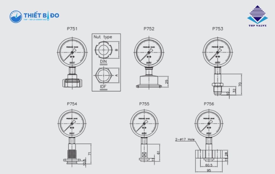 Các series đồng hồ áp suất P750 Wise