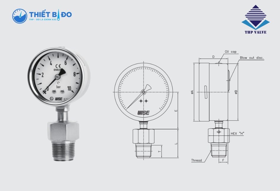 Đồng hồ đo áp suất P757 Wise