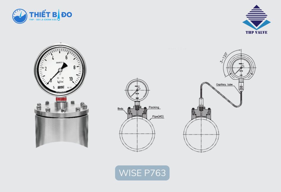 đồng hồ đo áp suất P763 Wise