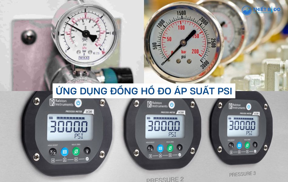 ứng dụng đồng hồ đo áp suất psi