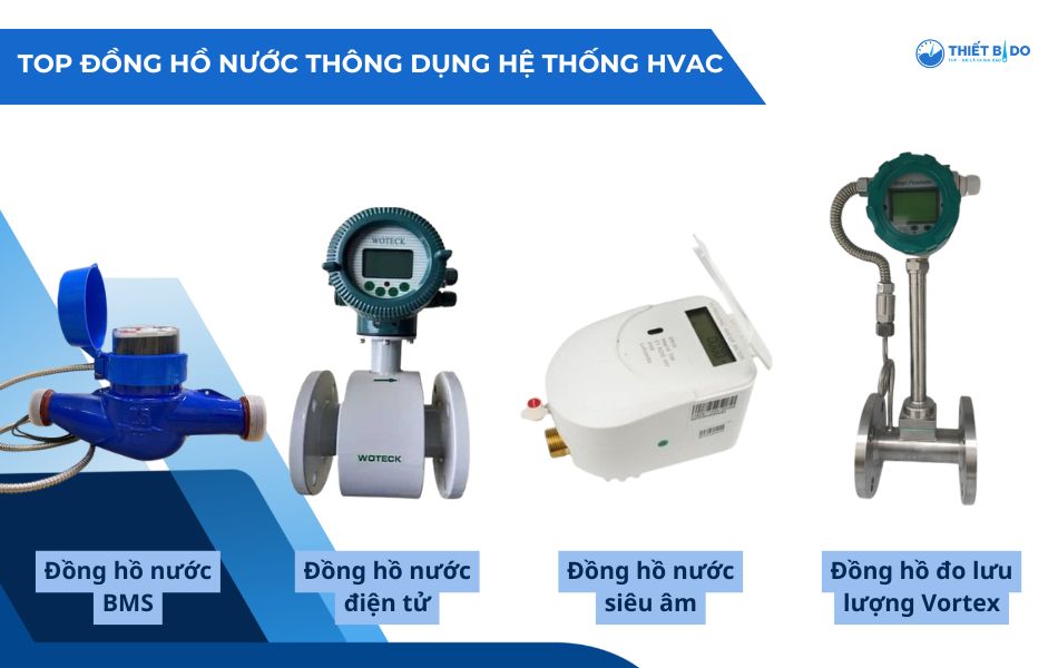 top mẫu thiết bị đo lưu lượng nước thông dụng trong hvac