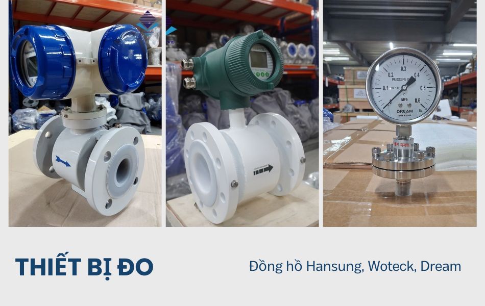 Các dòng đồng hồ nước Hansung, Woteck và thiết bị đo Dream được bố trí tại khu vực trưng bày
